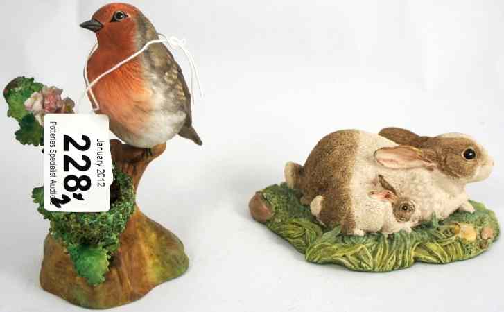 Appraisal: Crown Staffordshire Robin and Beswick Sculpture of a Rabbit called