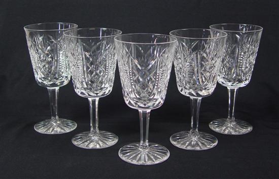 Appraisal: Five Waterford Water Glasses Clare pattern All marked and in