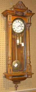 Appraisal: Viennese partial ebonized regulator wall clock with three weights Viennese