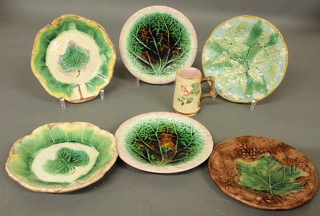 Appraisal: Six English Majolica plates approx dia each late th c