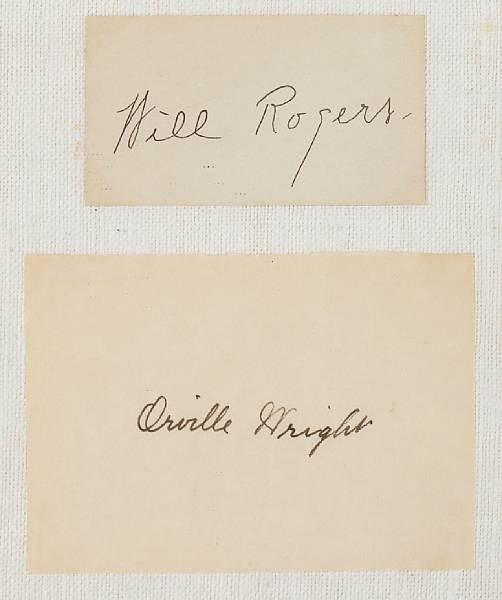 Appraisal: WRIGHT ORVILLE - and ROGERS WILL - Signatures Orville Wright