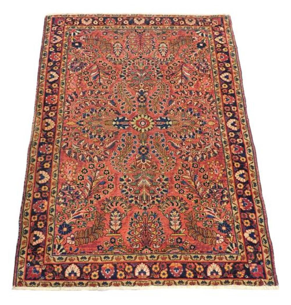 Appraisal: RUG Semi-antique painted Persian Sarouk scatter rug ' x '