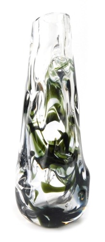 Appraisal: A Whitefriar's style art glass vase with bubble and green