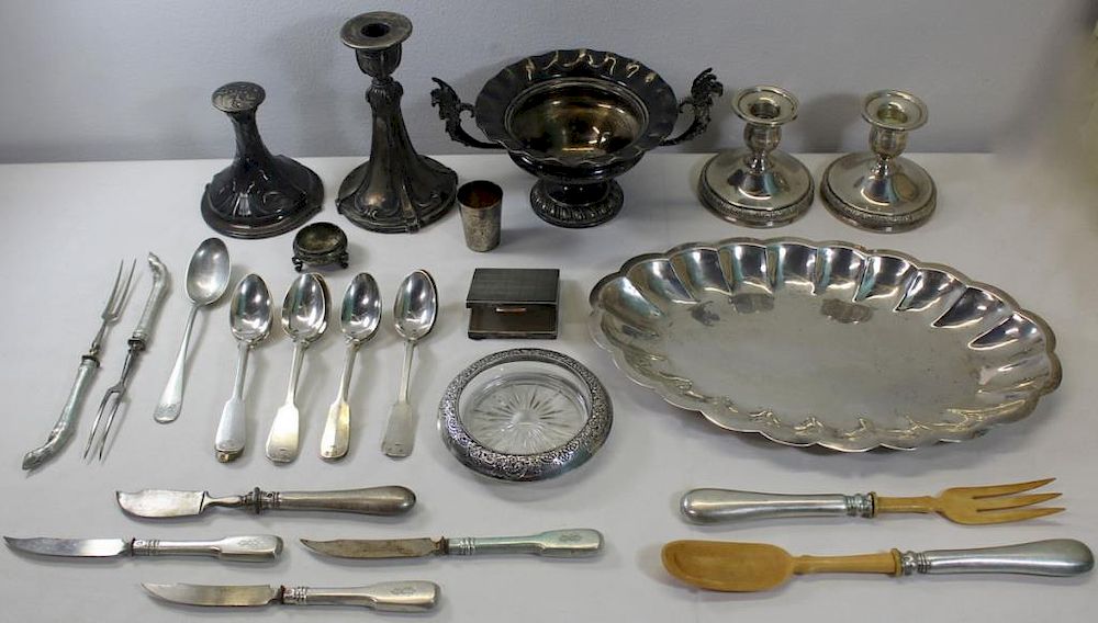 Appraisal: SILVER Assorted Grouping of Continental and Mexican Silver Includes a