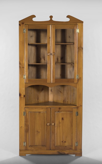 Appraisal: American Colonial Revival Pine Corner Cabinet the top with a