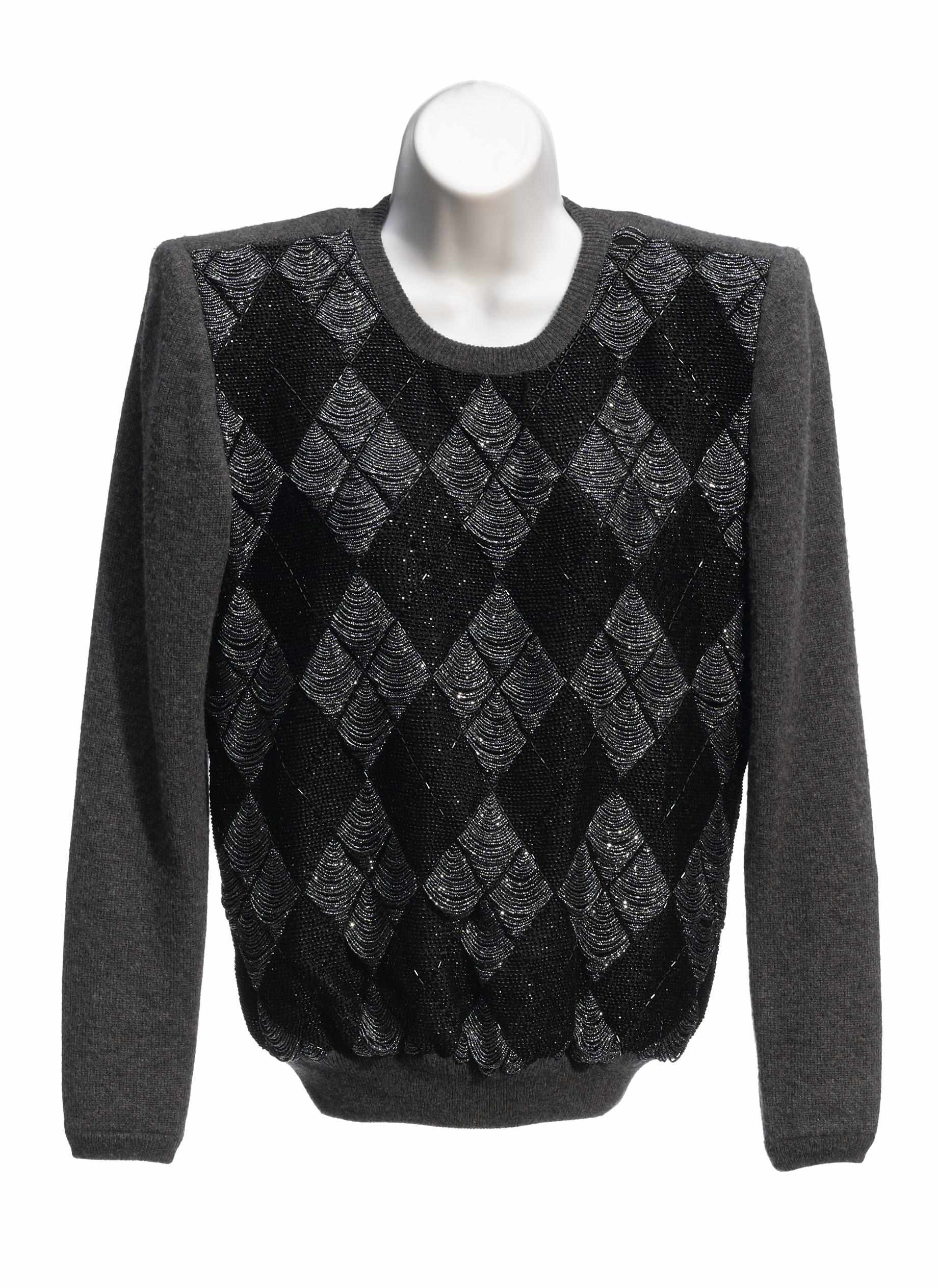 Appraisal: A Valentino grey and black beaded sweater size S together