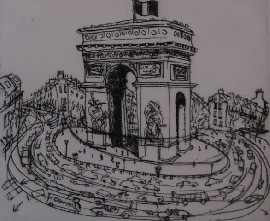 Appraisal: Brett Whiteley - Arc de Triomphe etching signed 'brett whitely'