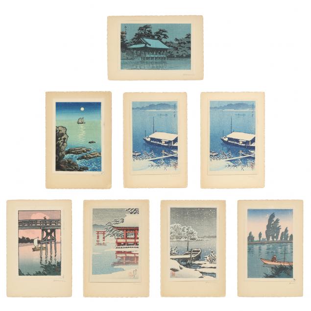 Appraisal: KAWASE HASUI JAPANESE - SEVEN KOBAN WOODBLOCK PRINTS Circa s