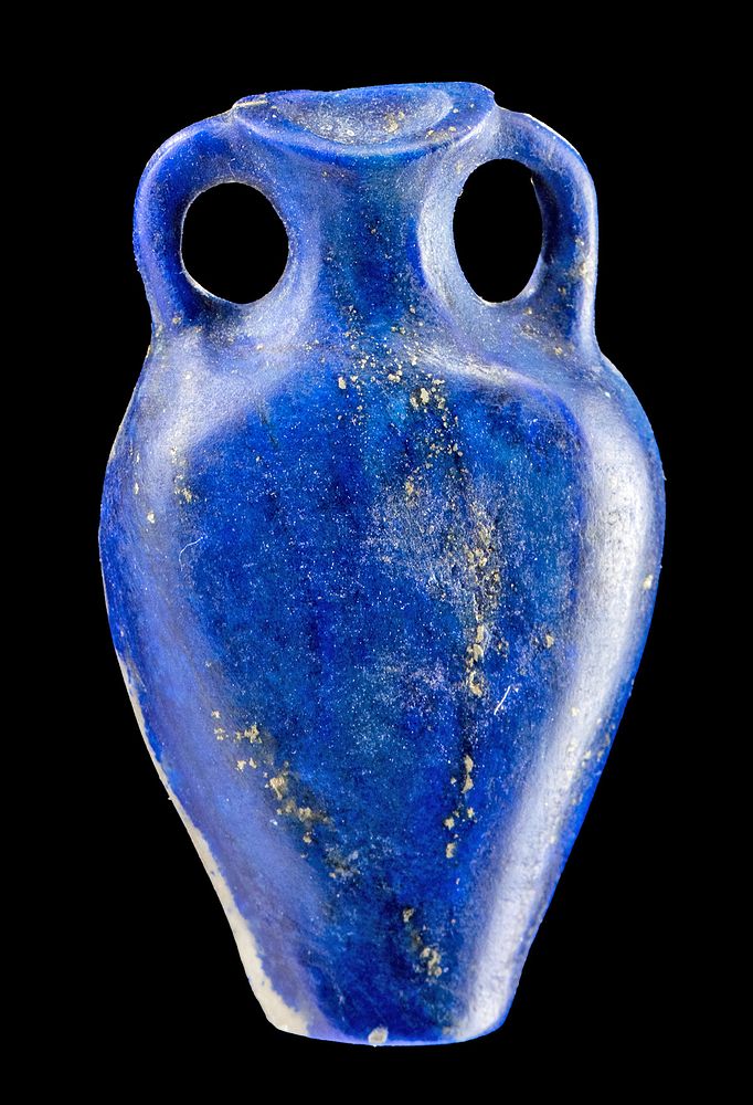 Appraisal: Rare Egyptian Lapis Lazuli Amphora Applique Ancient Egypt New Kingdom