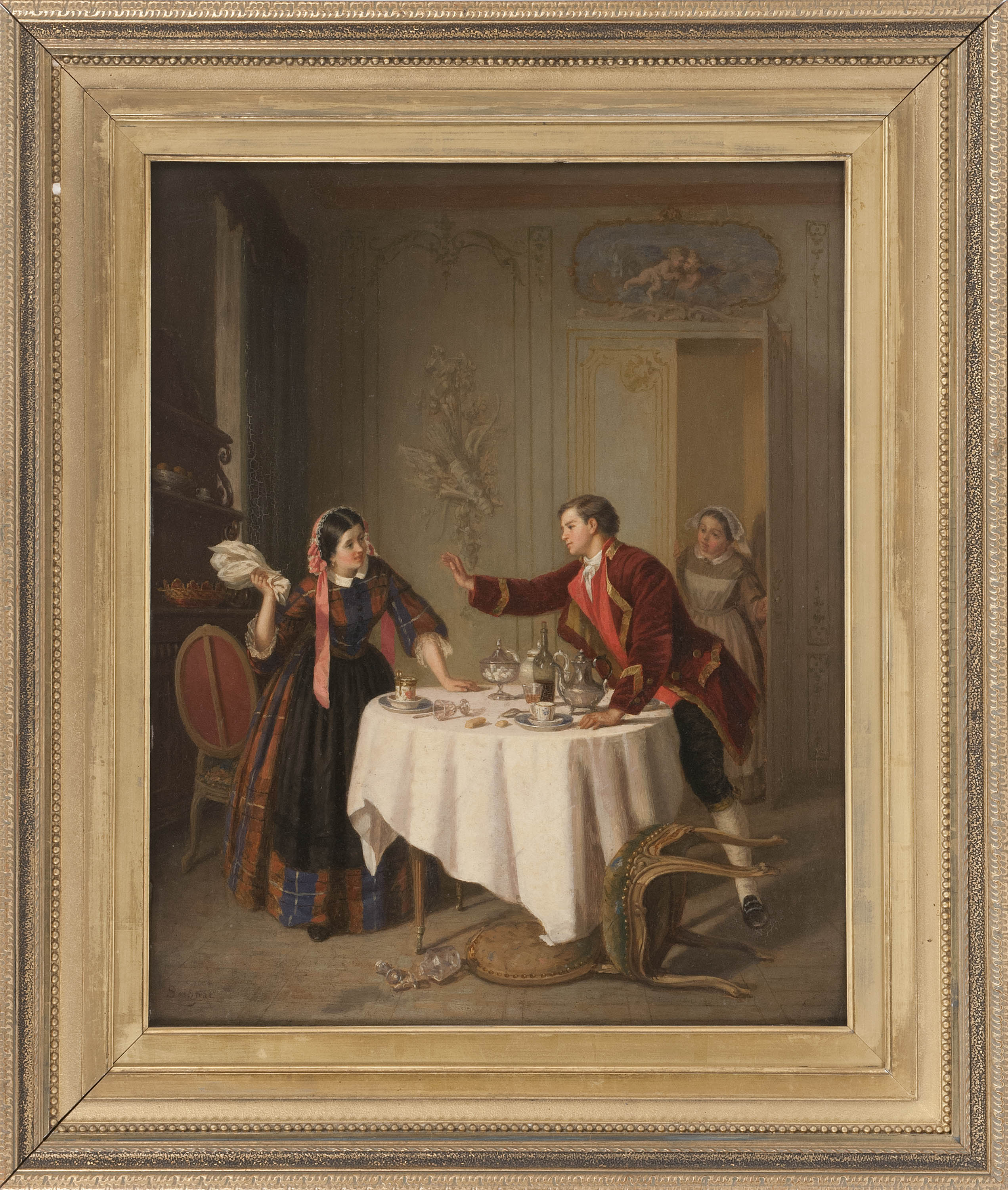 Appraisal: PAUL SEIGNACFrench - Argument at the Table Signed Seignac lower