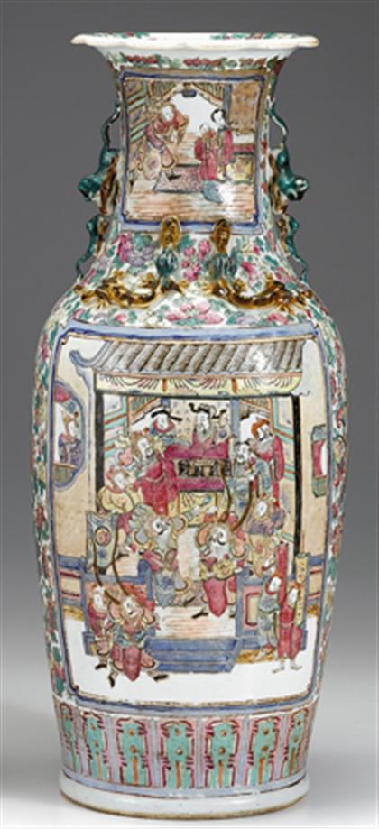 Appraisal: Large Chinese export floor vase canton late th century Of