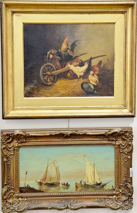 Appraisal: Two paintings to include a Louis Dommersen th century oil