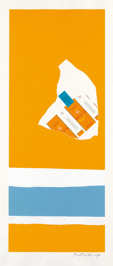 Appraisal: ROBERT MOTHERWELL Summer Light Series Harvest with Two White Stripes