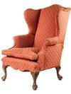 Appraisal: WING CHAIR - th c upholstered wing chair Well shaped