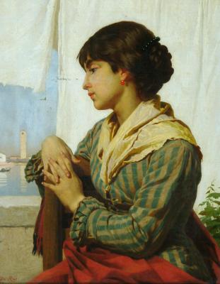 Appraisal: LUIGI DA RIOS Italian - A Venetian Beauty seated and