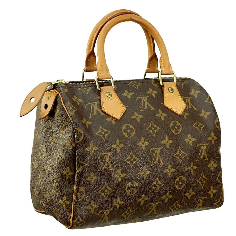 Appraisal: Louis Vuitton Brown Canvas Monogram Speedy Bag Louis Vuitton Brown