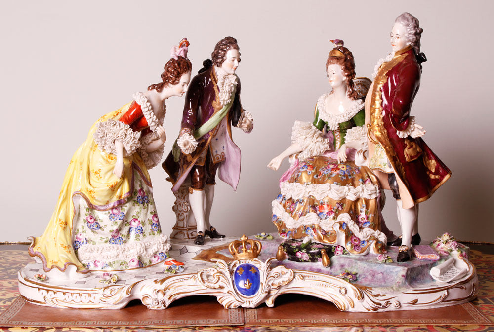 Appraisal: - th C German Porcelain Figural Group th century German