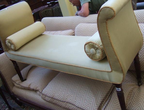 Appraisal: A mahogany and upholstered window seat early th century in