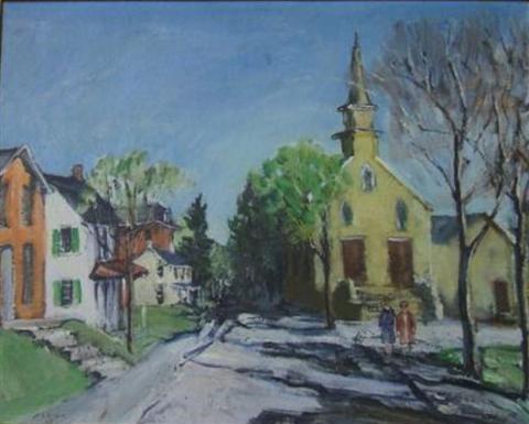 Appraisal: WALTER EMERSON BAUM AMERICAN - RICHLANDTOWN SCENE Oil on board