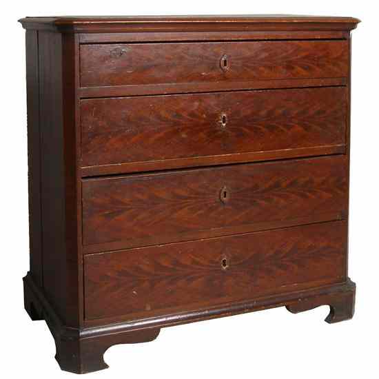 Appraisal: A Danish Empire Pine Chest of Drawers circa having a