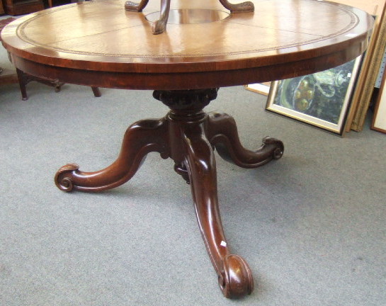 Appraisal: A mid th century and later mahogany circular library table