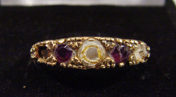 Appraisal: Victorian ct gold white stone amethyst ring