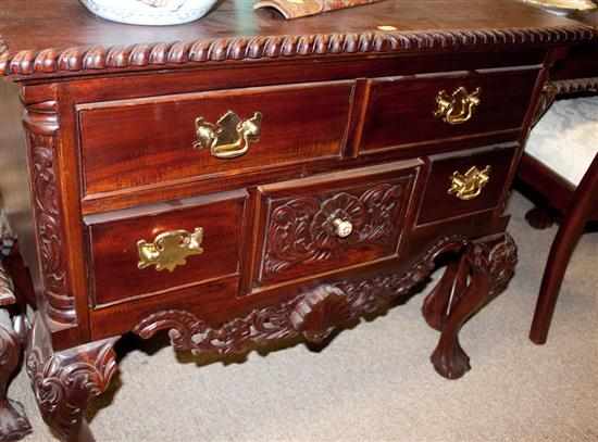 Appraisal: Two Chippendale style mahogany lowboys Estimate - No condition report