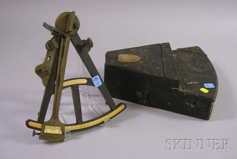 Appraisal: Brass-mounted Ebony Marine Sextant labeled T Jones Liverpool Hail Collins