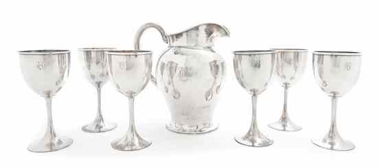 Appraisal: An American Arts Crafts Sterling Silver Drinks Set Kalo Chicago