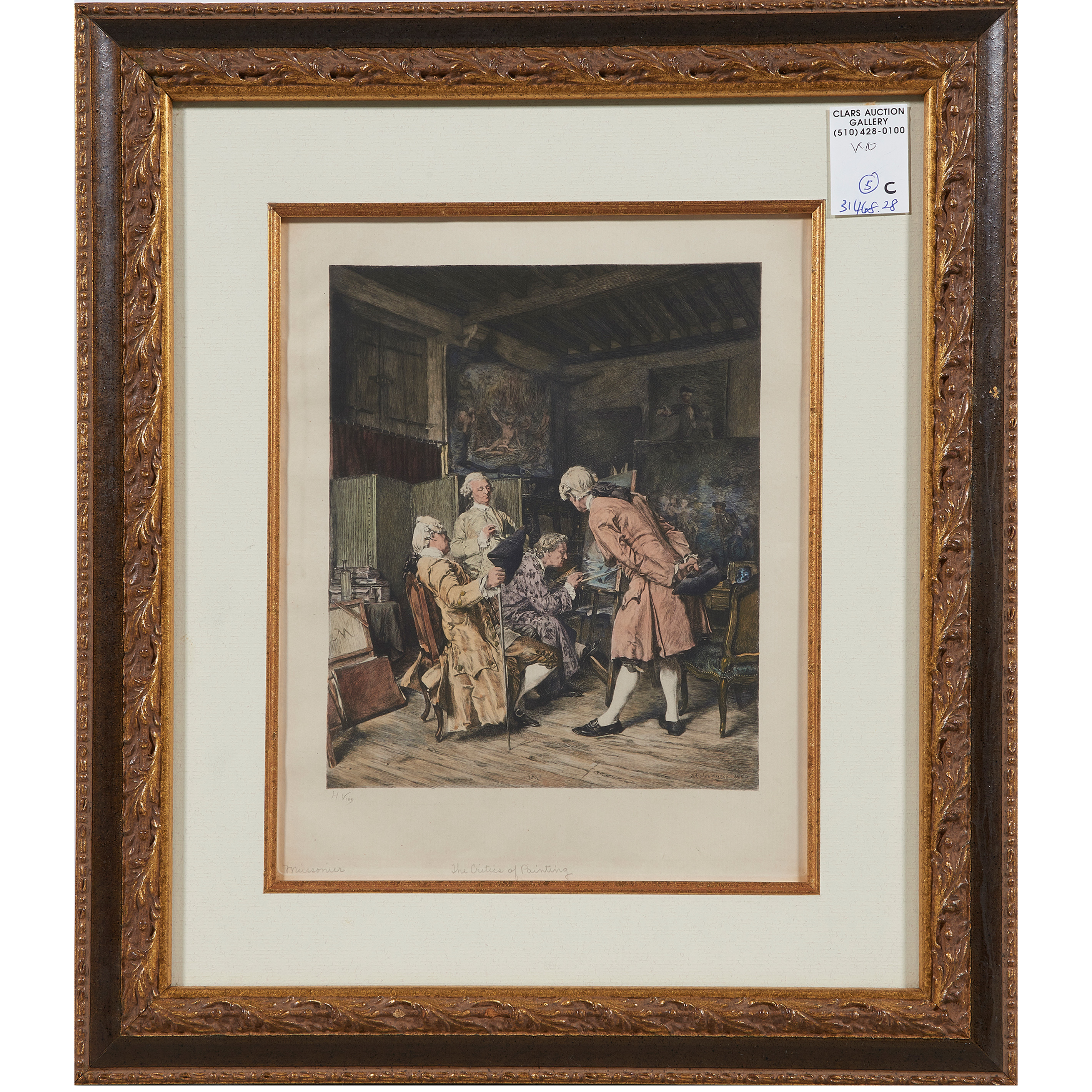 Appraisal: PRINT HENRI VION AFTER JEAN LOUIS ERNEST MEISSONIER Henri Vion