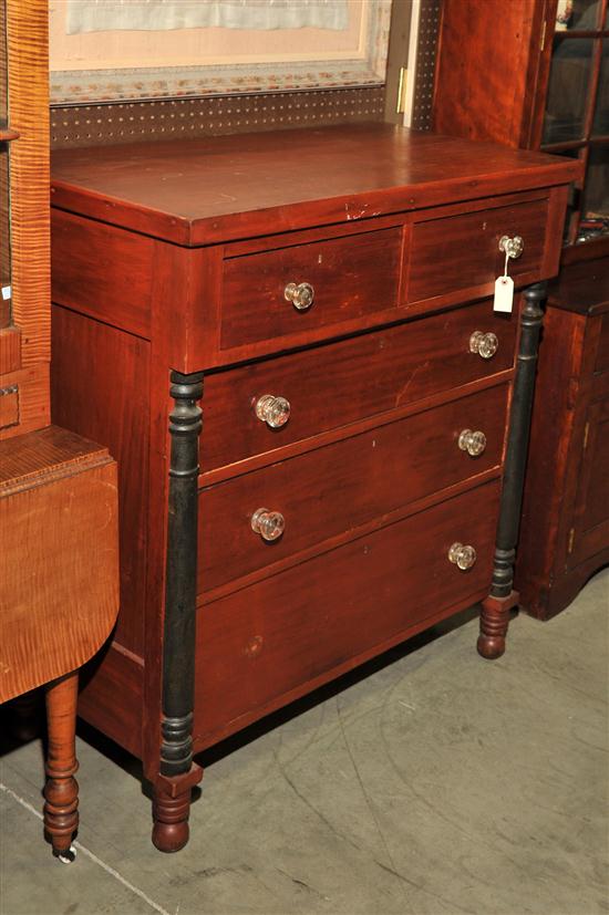 Appraisal: EMPIRE CHEST OF DRAWERS Cherry chest having a red wash