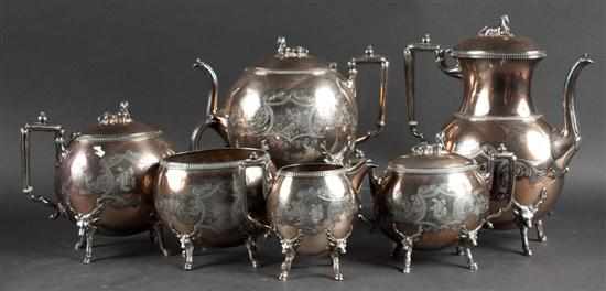 Appraisal: American Victorian Eclectic style six-piece tea and coffee service E