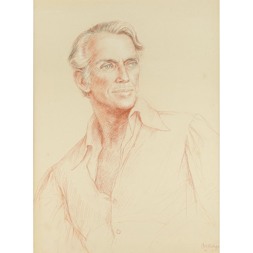 Appraisal: Molly Bishop American th Century Portrait of Douglas Fairbanks Jr