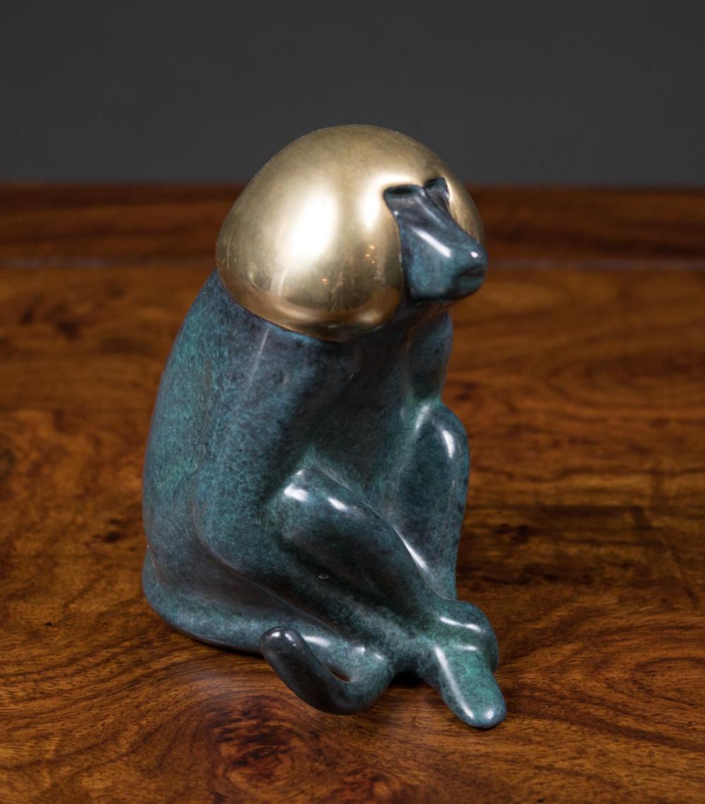 Appraisal: LOET VANDERVEEN California New York Netherlands - bronze sculpture baboon