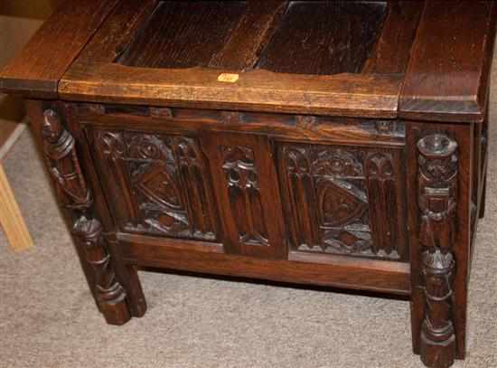 Appraisal: Tudor Revival style carved oak valuables box Estimate - No