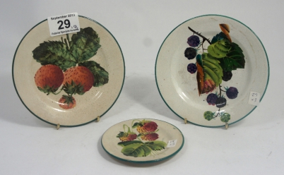 Appraisal: Wemyss Pin Trays Small Plates decorated with Figs Strawberries and