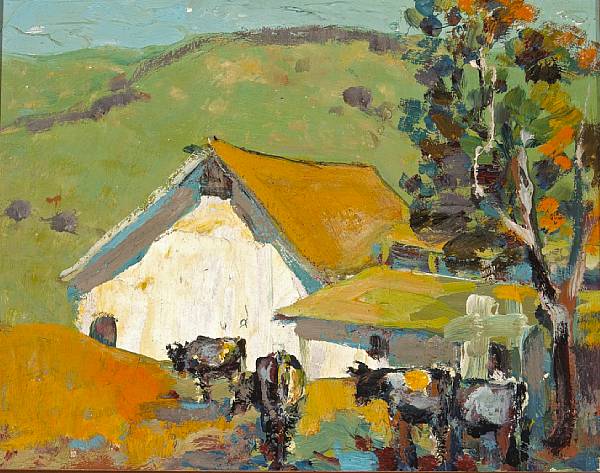 Appraisal: Selden Connor Gile - Farmhouse with Grazing Cattle oil on