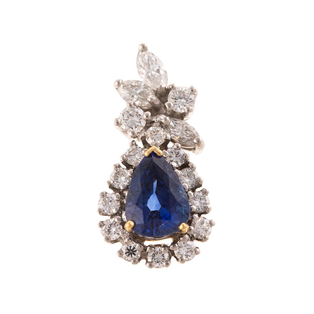 Appraisal: A Very Fine Sapphire Diamond Pendant in K K white