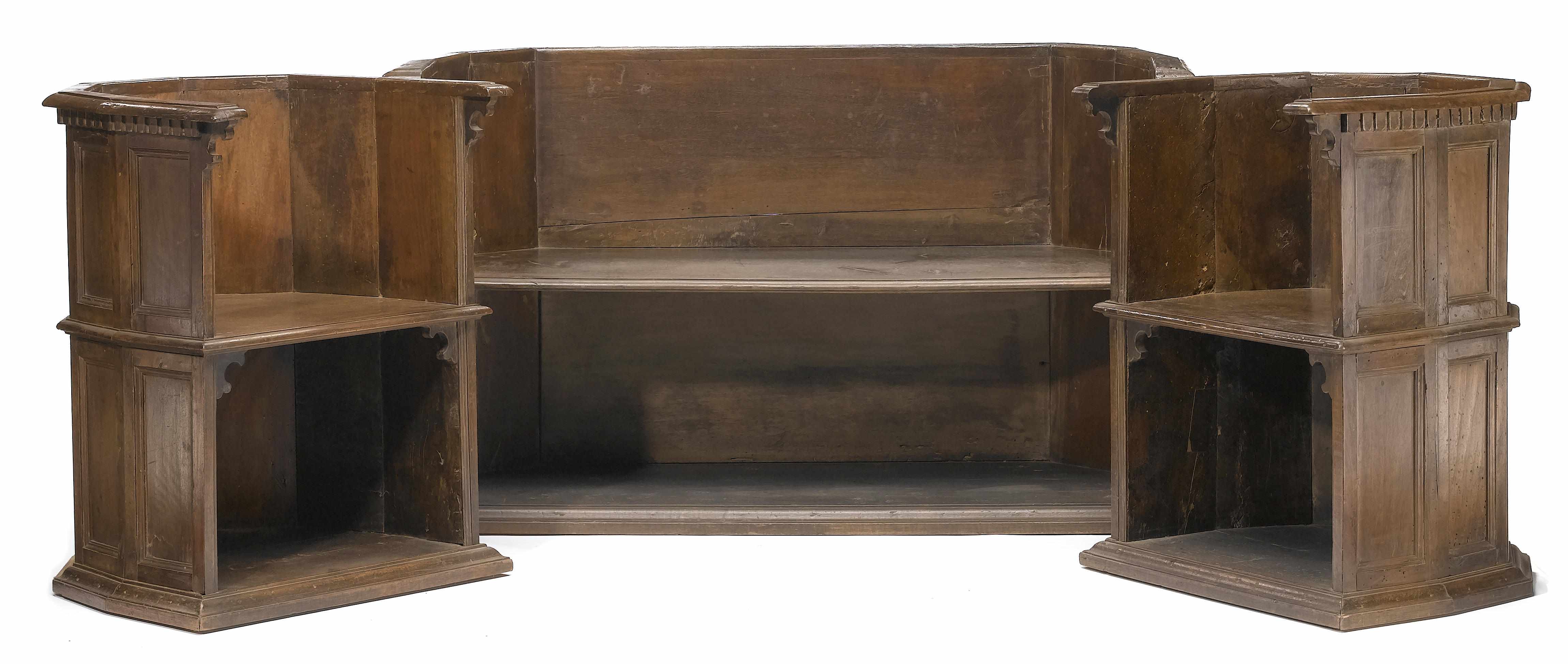 Appraisal: A set of Italian Baroque style chorister furniture incorporating antique