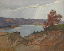 Appraisal: Franz Xaver Frankl German - A panoramic landscape Oil on