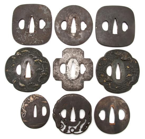 Appraisal: A Group of Nine Tsuba comprised of one Edo Ju