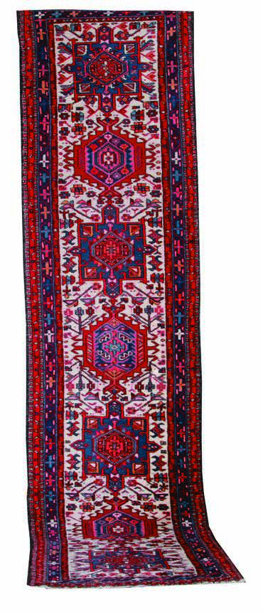 Appraisal: Persian Heriz runner ' '' x ' '' Provenance Estate