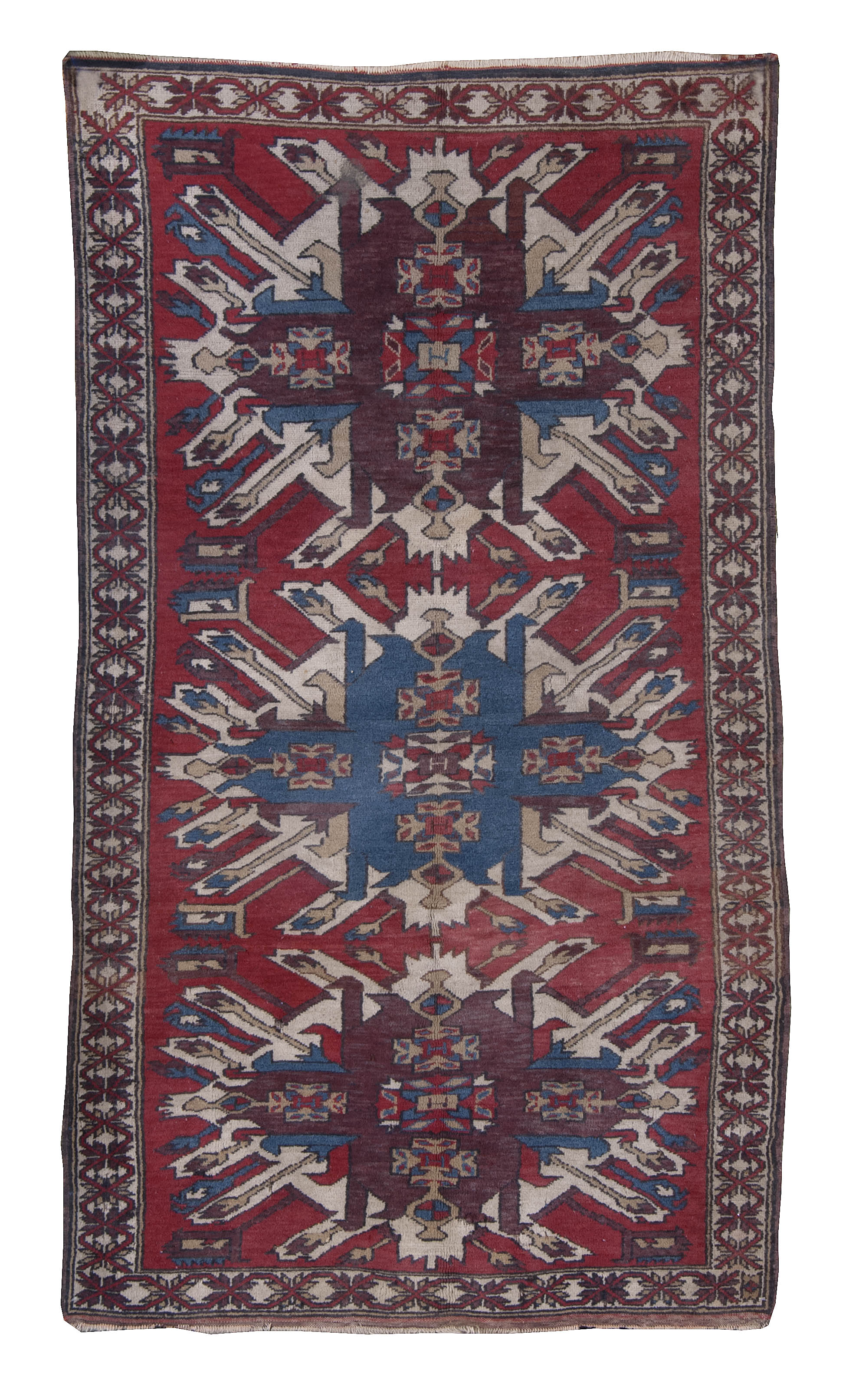 Appraisal: ORIENTAL RUG KAZAK DESIGN ' x ' Three sunburst medallions