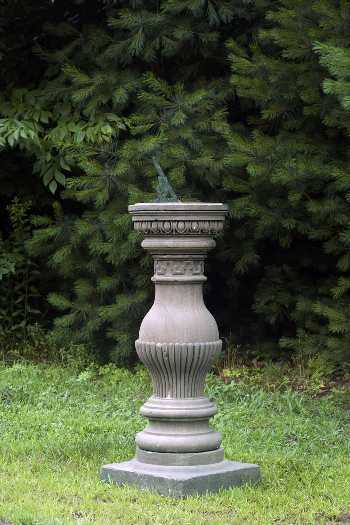 Appraisal: AMERICAN VICTORIAN MOLDED SANDSTONE SUNDIAL WITH TERRACOTTA FINISH Of baluster