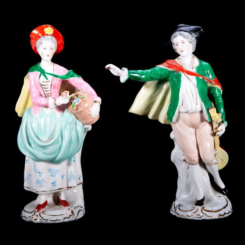 Appraisal: Pair of Continental Porcelain Figures Man and Woman in th