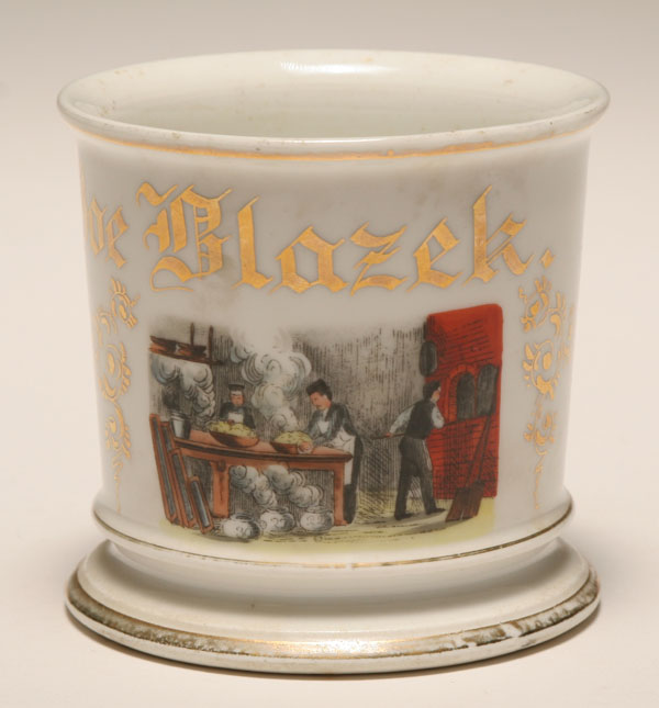 Appraisal: Occupational shaving mug Baker Gilt trim Royal Austria Good condition