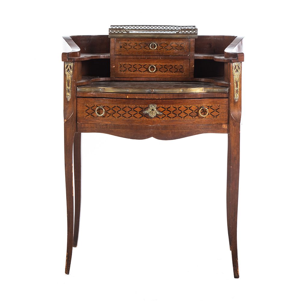 Appraisal: Louis XV Style Ladies Writing Desk Shaped desk two small