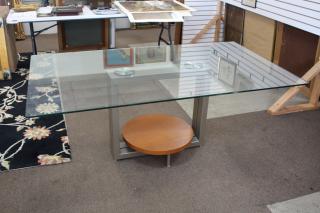 Appraisal: Modern Glass Top Dining Table Modern Glass Top Dining Table