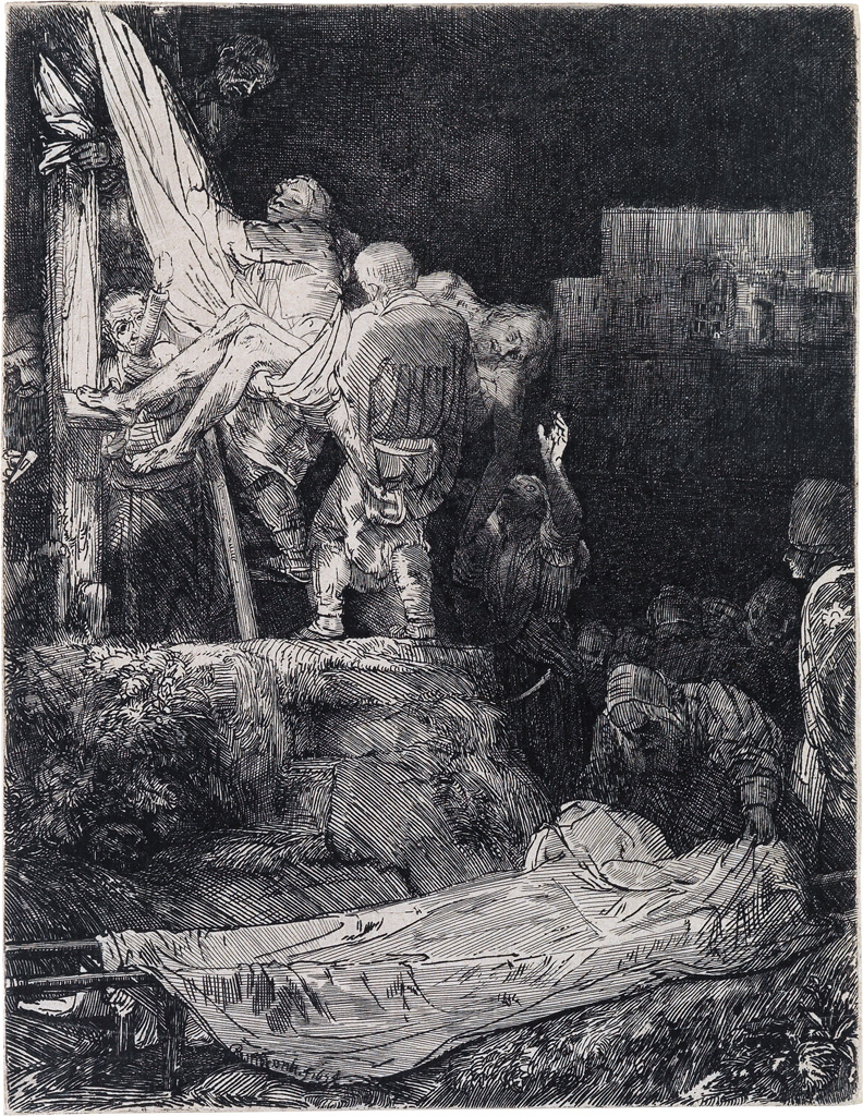 Appraisal: REMBRANDT VAN RIJN The Descent from the Cross by Torchlight