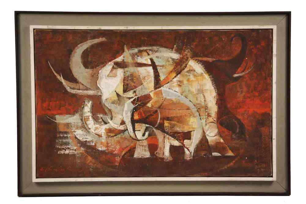 Appraisal: OOC - 'Circus Elephants' by Antonio Vasquez Parra Mexico died